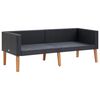 vidaXL 5-tlg. Garten-Lounge-Set mit Auflagen Poly Rattan Schwarz