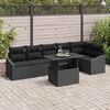 vidaXL Gartensofa-set mit Kissen 7 pcs Schwarz Poly-Rattan