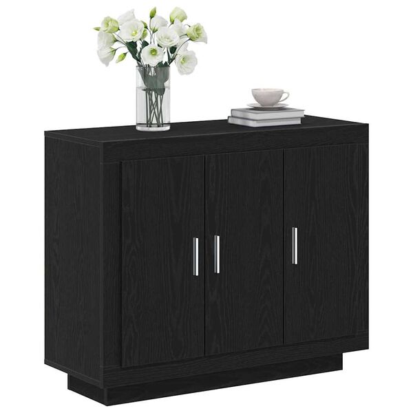 vidaXL Sideboard Schwarz Eichen-Optik 92 x 35 x 75 cm Holzwerkstoff