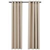 vidaXL Verdunkelungsvorh&auml;nge &Ouml;sen Leinenoptik 2 Stk. Beige 140x245 cm