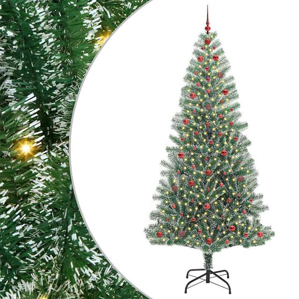 vidaXL Künstlicher Weihnachtsbaum beschneit mit LED Licht 240 cm