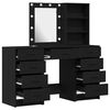 vidaXL Schminktisch 3 pcs Schwarz 40 x 41 x 135 cm Holzwerkstoff
