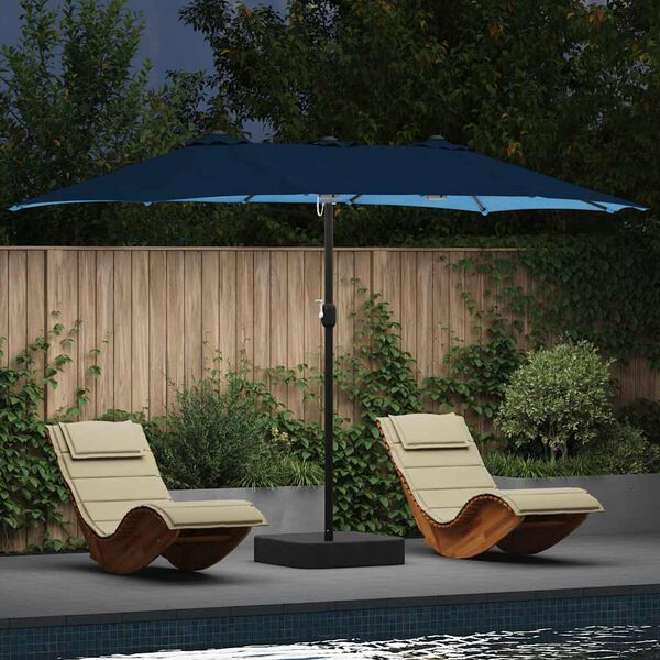 vidaXL Gartenparasol Blau 385 x 209 x 244 cm Stoff