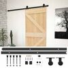 vidaXL Schiebet&uuml;r Nat&uuml;rlich und Schwarz 100 x 210 cm