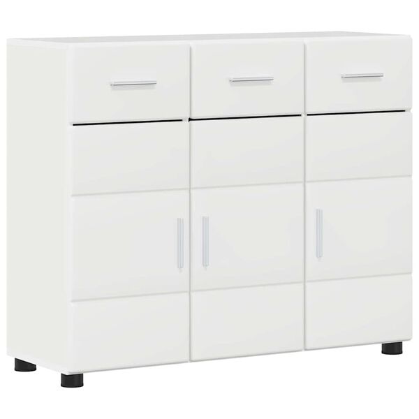 vidaXL Sideboard Hochglanz Wei&szlig; 88,5 x 30,5 x 73 cm Holzwerkstoff