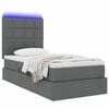 vidaXL Bett mit Stauraum und LED Dunkelgrau 90 x 190 cm Polyester