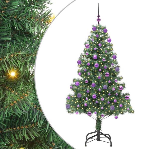 vidaXL Weihnachtsbaum mit 300 LEDs mit St&auml;nder Gr&uuml;n 210 cm PVC