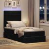 vidaXL Bett mit Stauraum und LED mit Matratze Schwarz 90 x 200 cm Samt