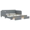 vidaXL Tagesbett Ausziehbar mit Schubladen Hellgrau 100x190 cm Stoff