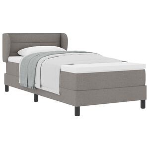 vidaXL Boxspringbett mit Matratze mit Kopfteil Taupe 80 x 200 cm Stoff
