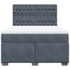 vidaXL Boxspringbett mit Matratze Dunkelgrau 140x190 cm Samt
