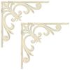 vidaXL Wandregalhalterungen 2 stk. Antik Wei&szlig; 21.5 x 21.5 x 3.5 cm
