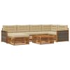 vidaXL Outdoor-Sofagarnitur 7 stk. Natur und Beige