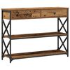 vidaXL Konsole Tisch Altholz 100 x 28 x 75 cm Schichtholz und Metall