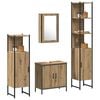 vidaXL Badezimmerm&ouml;bel-Set mit Regal mit T&uuml;r 4 pcs Braun Holzwerkstoff