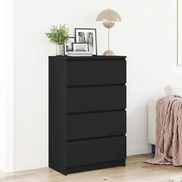 vidaXL Sideboard Schwarz 60x35x98,5 cm Holzwerkstoff