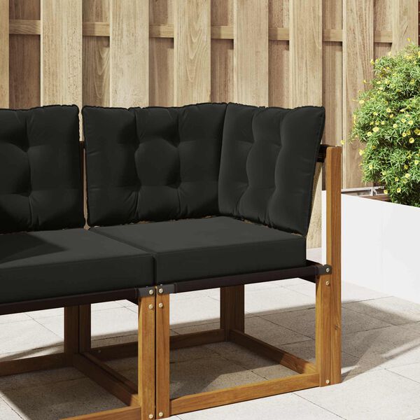 vidaXL Sofakissen f&uuml;r drau&szlig;en 3 pcs Schwarz Polyester