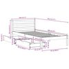 vidaXL Massivholzbett ohne Matratze Weiß 75x190 cm Kiefernholz