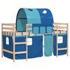 vidaXL Kinderhochbett mit Tunnel Blau 90x190 cm Massivholz Kiefer
