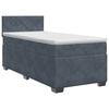 vidaXL Boxspringbett mit Matratze Dunkelgrau 90 x 200 cm Samt
