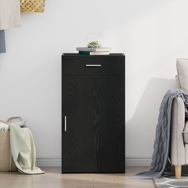 vidaXL Sideboard mit Schubladen Schwarz Eichen-Optik 50 x 42,5 x 93 cm