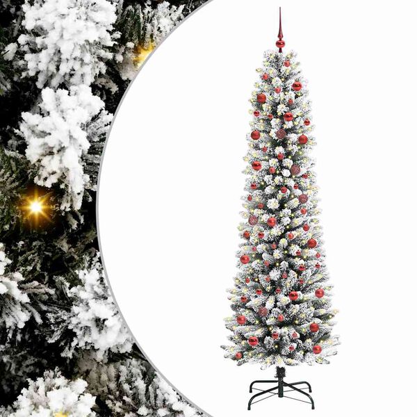 vidaXL K&uuml;nstlicher Weihnachtsbaum mit 300 LEDs mit St&auml;nder Wei&szlig; 210 cm