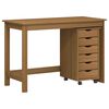 vidaXL Desk und Rolling Cabinet Set Mit Rad MOSS 2 pcs Honigbraun