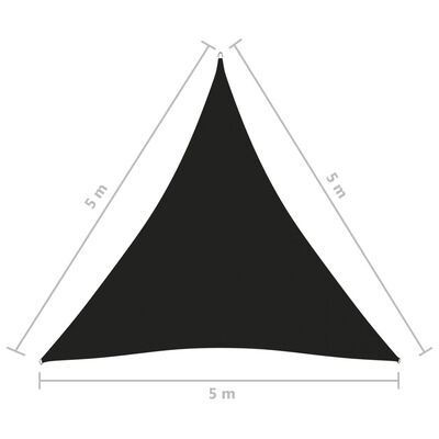 vidaXL Sonnensegel Oxford-Gewebe Dreieckig 5x5x5 m Schwarz