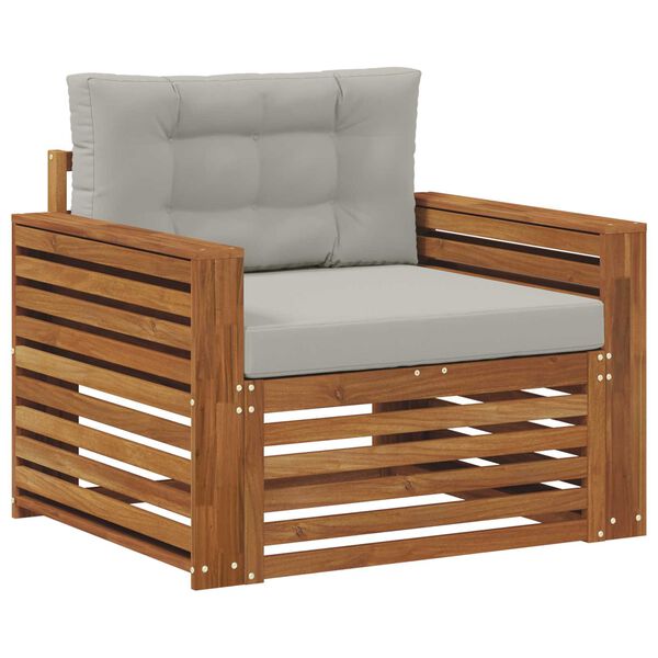 vidaXL Outdoor-Sofagarnitur Massives Akazienholz und Polyester Natur