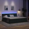 vidaXL Bett mit Stauraum und LED Dunkelgrau 200 x 200 cm Samt