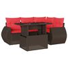 vidaXL 5-teiliges Gartensofa-Set mit Kissen, braun, Polyrattan