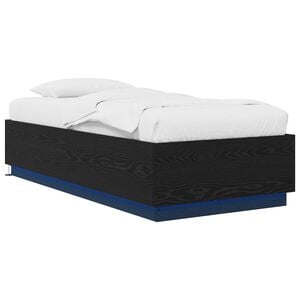 vidaXL Bettgestell mit LED Schwarze Eiche 80 x 200 cm Holzwerkstoff