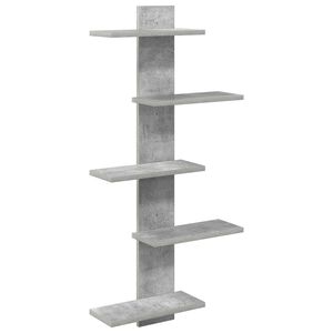 vidaXL Wandregal Betongrau 48,5 x 15 x 101 cm Holzwerkstoff