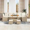 vidaXL Gartensofa-set mit Kissen mit Speicher 10 pcs Beige Poly Rattan