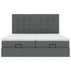 vidaXL Ottoman-Bett mit Matratzen & LEDs Dunkelgrau 180x200 cm Stoff