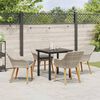 vidaXL Garten Essgruppe mit Kissen 5 pcs Hellgrau Poly-Rattan