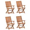 vidaXL Gartenst&uuml;hle 4 Stk. Klappbar 57x66x95 cm Massivholz Akazie