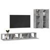 vidaXL 4-tlg. TV-Schrank-Set Betongrau Holzwerkstoff