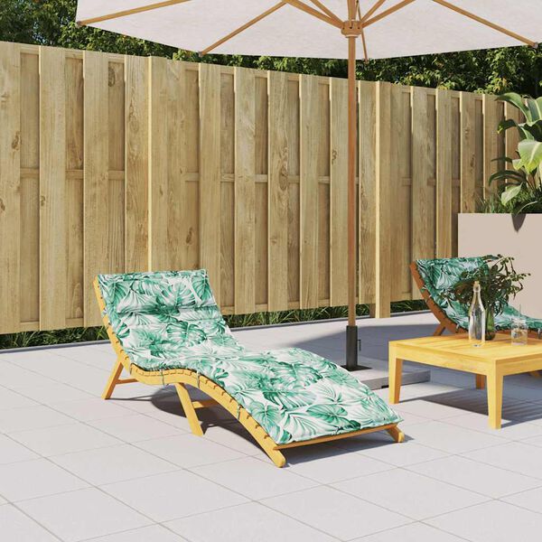 vidaXL Sonnenliegen-Auflage Blattmuster 180x60x4 cm Oxford-Gewebe