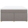vidaXL Boxspringbett mit Matratze Taupe 160x200 cm Stoff