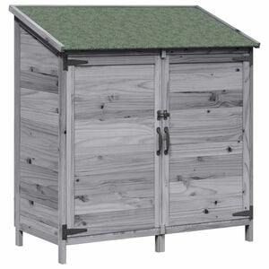 vidaXL Gartenschuppen Grau 106,5 x 56 x 113,5 cm Massivholz aus Fichte