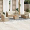 vidaXL 8-tlg. Garten-Sofagarnitur mit Kissen Beige Poly Rattan
