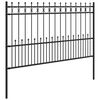 vidaXL Spike-Ringzaun Schwarz 200 x 130 cm Pulverbeschichteter Stahl