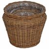 vidaXL Blumentopfkorb mit Speicher 2 pcs Braun Lacak Rattan