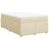 vidaXL Boxspringbett mit Matratze Creme 120x200 cm Stoff