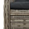 vidaXL 7-tlg. Garten-Essgruppe mit Kissen Grau Poly Rattan