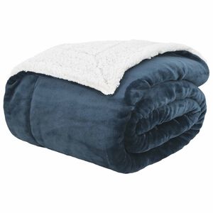 vidaXL &Uuml;berwurfdecke Marineblau 130 x 150 cm 1 Fleece
