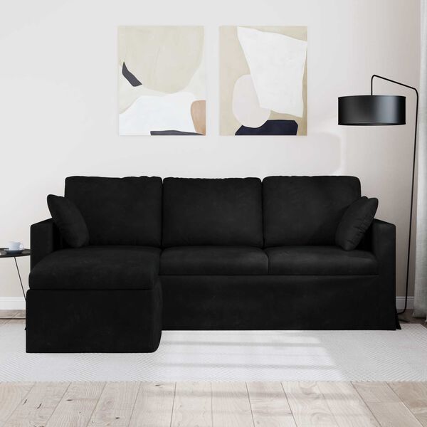 vidaXL Sofa Schwarz Gesamtabmessungen: 198 x 134 x 80 cm (B x T x H)