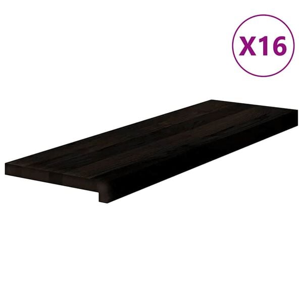vidaXL Treppenstufen 16 Stk. Dunkelbraun 80x30x2 cm Massivholz Eiche