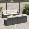 vidaXL Gartensofa-set mit Speicher 9 pcs Schwarz und Creme Poly-Rattan